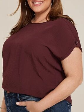 Maurices RTV Plus Size Delton Zipper Back Blouse